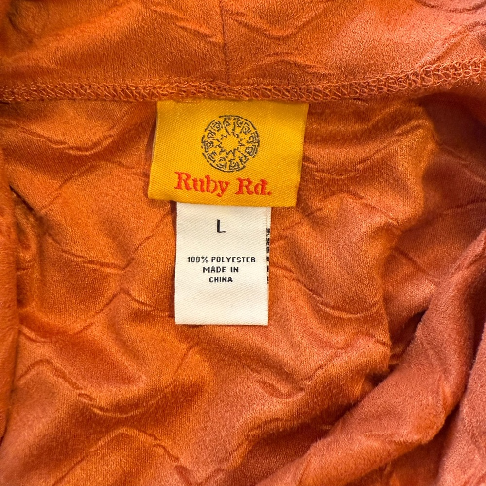 Ruby Rd. Rust Orange Cowl Neck Top - Picture 2 of 16